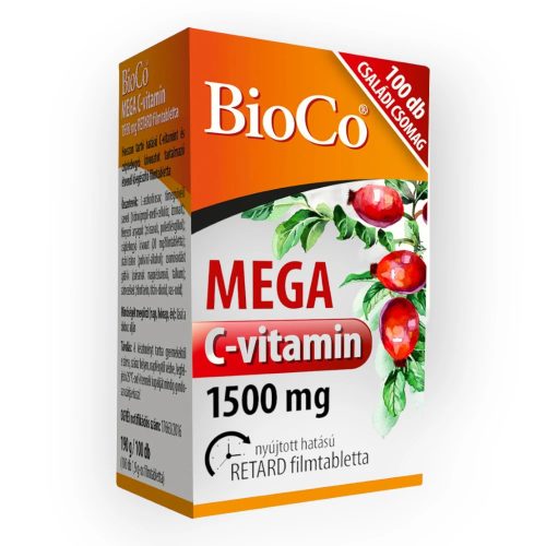 BioCo MEGA C-vitamin 1500 mg CSALÁDI CSOMAG filmtabletta 100x