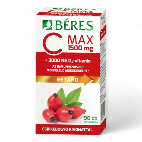 Béres C Max 1500 csipkebogyó D3 vitamin 3000NE 