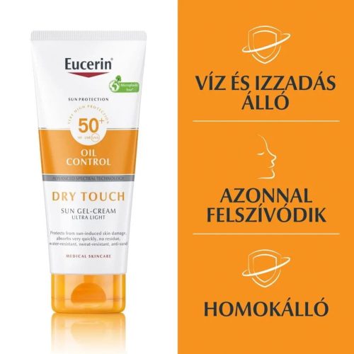 Eucerin Sun Oil Control Dry Touch napozó krém-gél testre SPF50+