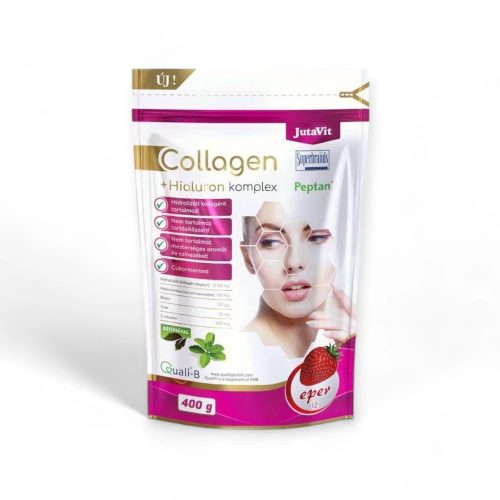 JutaVit Collagen + Hialuron Komplex italpor eper ízben 400 gr