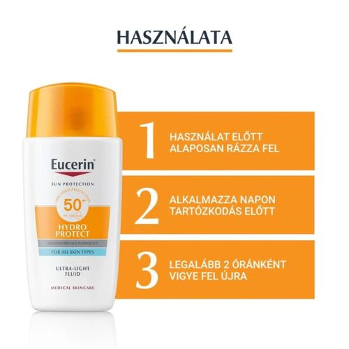 Eucerin Sun Hydro-Protect ultra könnyű napozó fluid arcra SPF50+ 50 ml