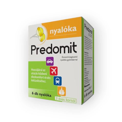 Predomit étrend-kiegészítő nyalóka gyömbérrel 6x