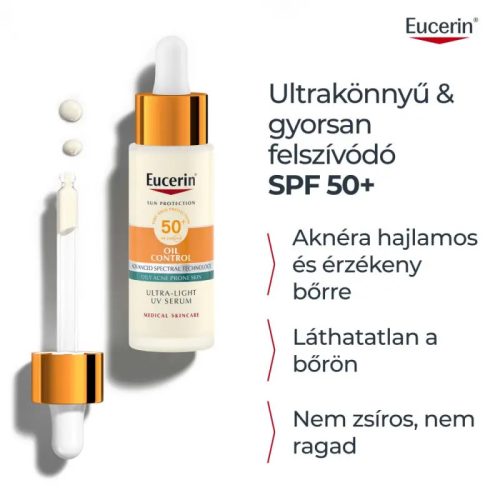 Eucerin Sun Oil Control nappali UV szérum arcra SPF50+ 30 ml