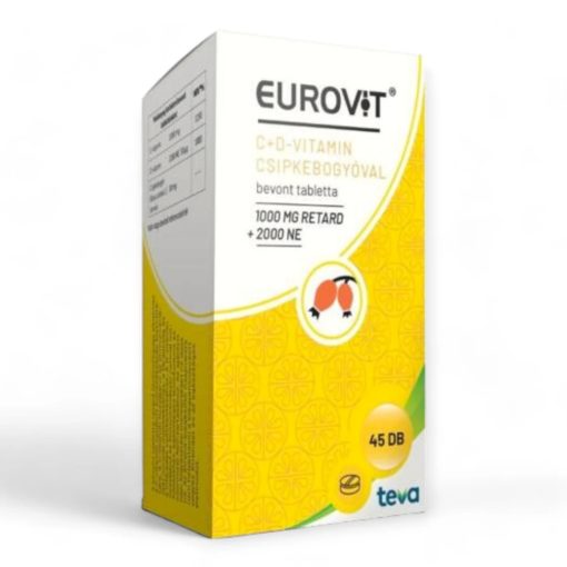 Eurovit C+D vitamin csipkebogyóval bevont tabl. 45x
