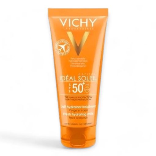 VICHY Idéal Soleil napvédő tej arcra és testre utazó SPF50+ 100ML