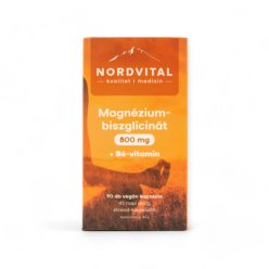   Nordvital magnéziumbiszglicinát 800 mg + B6-vitamin kapszula, 30x